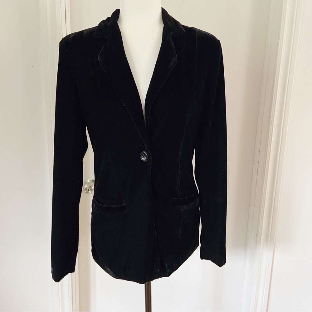 Kenar Black Velvet Blazer